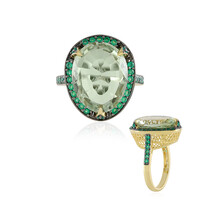 Zilveren ring met een groene amethist
