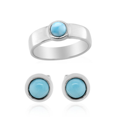 Zilveren ring met larimaren