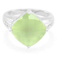 Zilveren ring met een prehniet