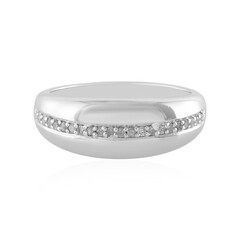 Zilveren ring met I4 (J) Diamanten