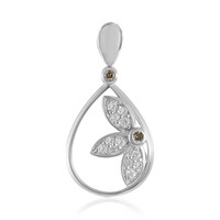 Zilveren hanger met een I2 Champagne Diamant