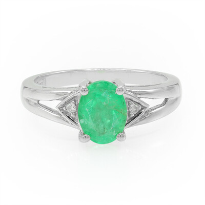 Zilveren ring met een Bahia-smaragd