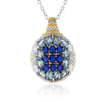 Zilveren halsketting met aquamarijnstenen (Gems en Vogue)