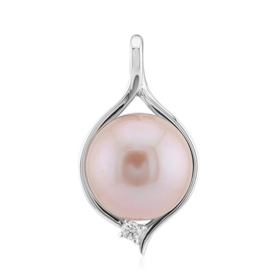 Zilveren hanger met een paarse Ming parel (TPC)