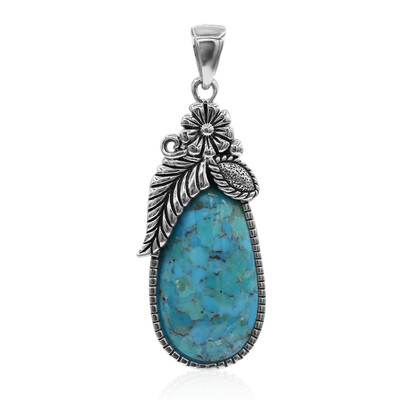 Zilveren hanger met een Blauwe Kingman Mohave Turkoois (Art of Nature)