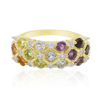 Zilveren ring met granaten