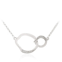 Zilveren halsketting met I1 (G) Diamanten