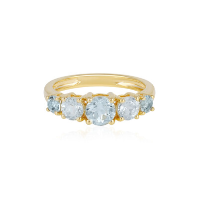 Zilveren ring met een aquamarijn