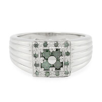 Zilveren herenring met Fancy diamanten