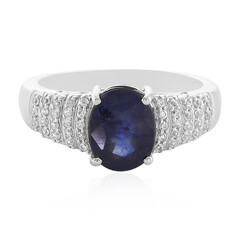 Zilveren ring met een Madagaskar Blauwe Saffier