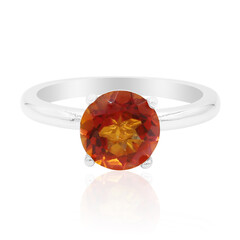Zilveren ring met een avondrode mystieke-kwarts