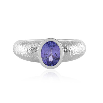 Zilveren ring met een tanzaniet (de Melo)