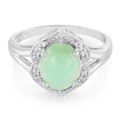 Zilveren ring met een keizerlijk chrysopraas