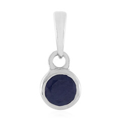 Zilveren hanger met een blauwe saffier