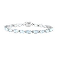 Zilveren armband met hemel-blauwe topaasstenen