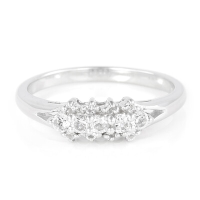 Zilveren ring met witte topaasstenen