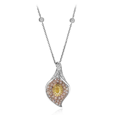 Gouden halsketting met een gele SI2 diamant (CIRARI)