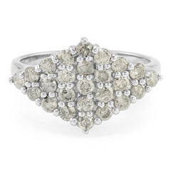 Zilveren ring met Chocolate Diamonds