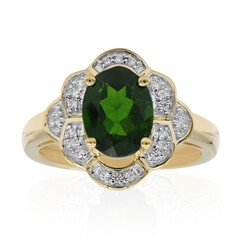 Gouden ring met een Russische diopsied