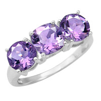 Zilveren ring met amethisten