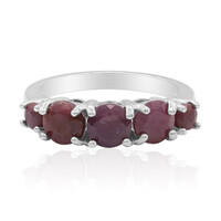 Zilveren ring met robijnen