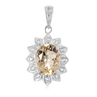 Zilveren hanger met een champagne kwarts