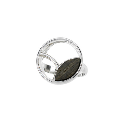 Zilveren ring met een Veeneik (dagen)