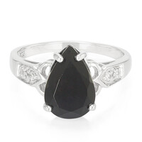 Zilveren ring met een zwarte spinel