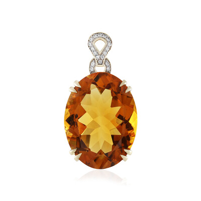 Gouden hanger met een Madeira citrien