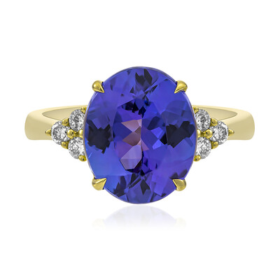 Gouden ring met een AAA tanzaniet (CIRARI)