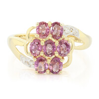 Gouden ring met Onverhitte Padparadscha Saffieren (AMAYANI)