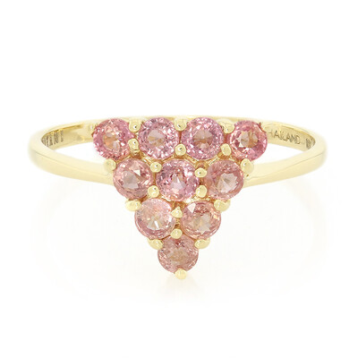 Gouden ring met Onverhitte Padparadscha Saffieren (AMAYANI)