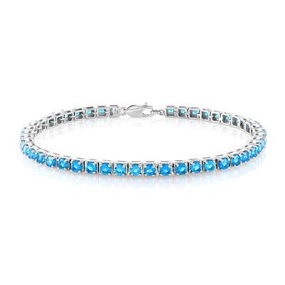 Zilveren armband met neon blauwe apatieten