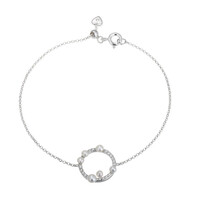 Zilveren armband met een Witte zoetwater kweekparel