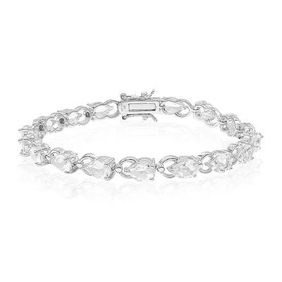 Zilveren armband met witte topaasstenen