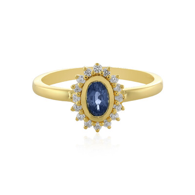 Zilveren ring met een blauwe saffier