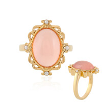 Zilveren ring met een roze chalcedon