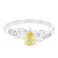 Zilveren ring met een gele saffier