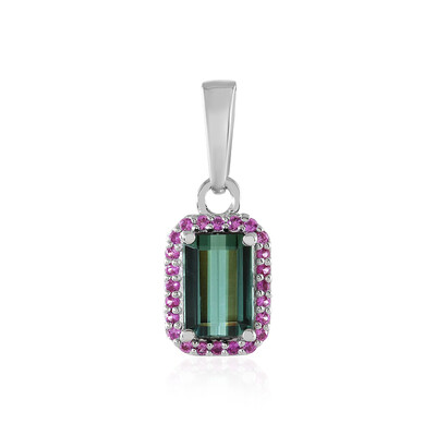 Zilveren hanger met een groene Benedito toermalijn (Adela Silber)