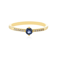 Zilveren ring met een blauwe saffier