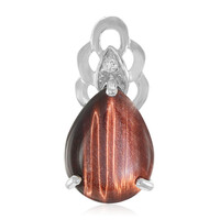 Zilveren hanger met een rode tijgeroog