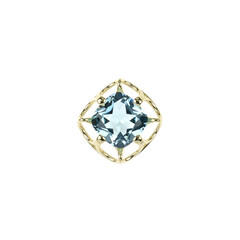 Gouden hanger met een hemel-blauwe topaas