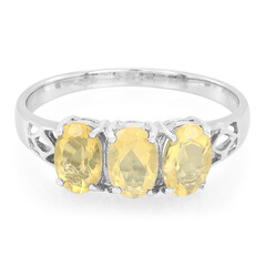 Zilveren ring met vuur opalen