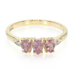 Gouden ring met Onverhitte Padparadscha Saffieren