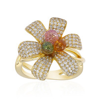 Gouden ring met een Ceylon roze saffier (Estée Collection)