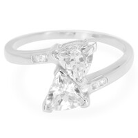 Zilveren ring met danburietkristallen
