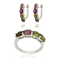 Zilveren ring met toermalijnen