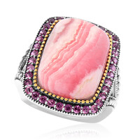 Zilveren ring met een rhodochrosiet