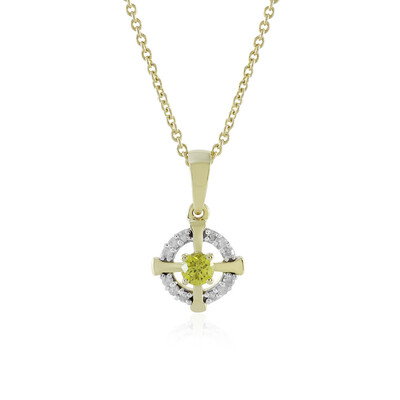 Gouden halsketting met een I4 Gele Diamant