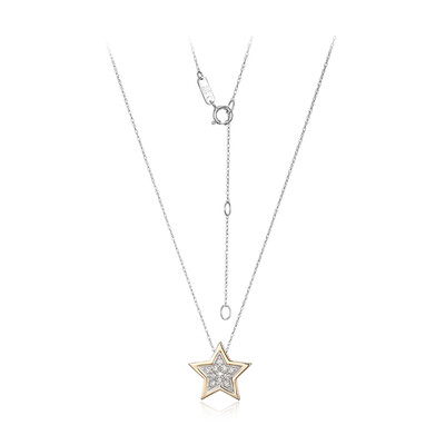 Gouden halsketting met I1 (I) Diamanten